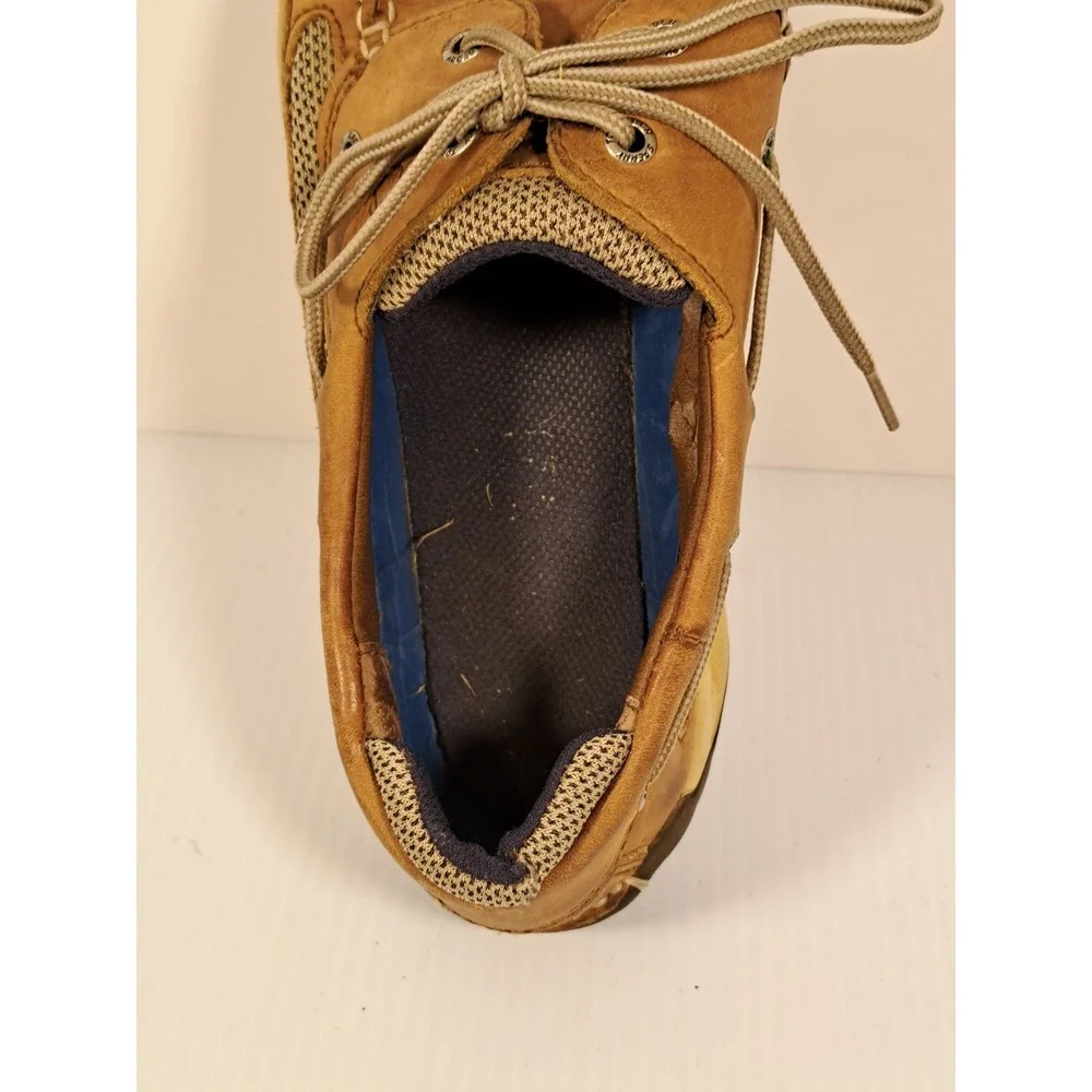 Sperry Top-Sider Mens Billfish Tan Leather Mesh Boat Shoes 12M 0777347